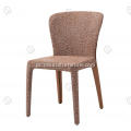 Cadeiras de jantar de couro minimalista e algodão italiano